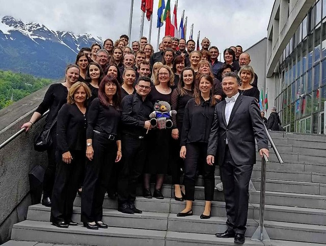 Die  Harmonikafreunde Mllheim haben b...nnsbruck den zwlften Platz erreicht.   | Foto: Privat