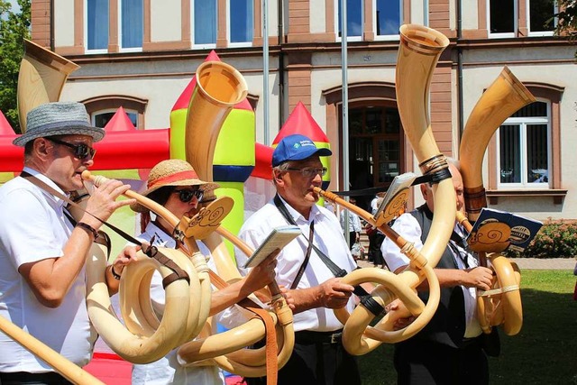 Bei der &#8222;Fte de la musique&#822...&#8217;s auch verschlungene Alphrner.  | Foto: Anja Bertsch