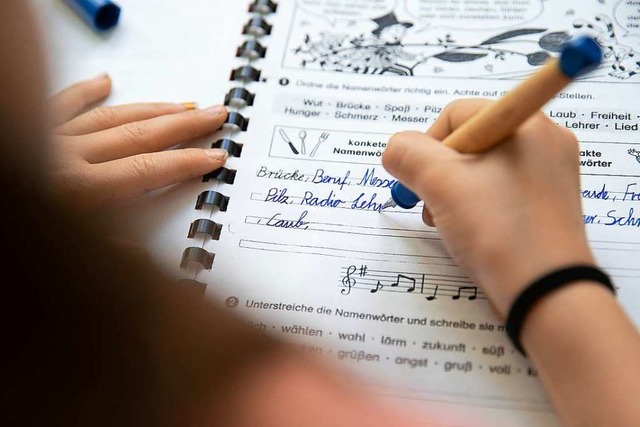 Schulbetreuer helfen auch bei den Hausaufgaben (Symbolbild).  | Foto: Florian Schuh (dpa)