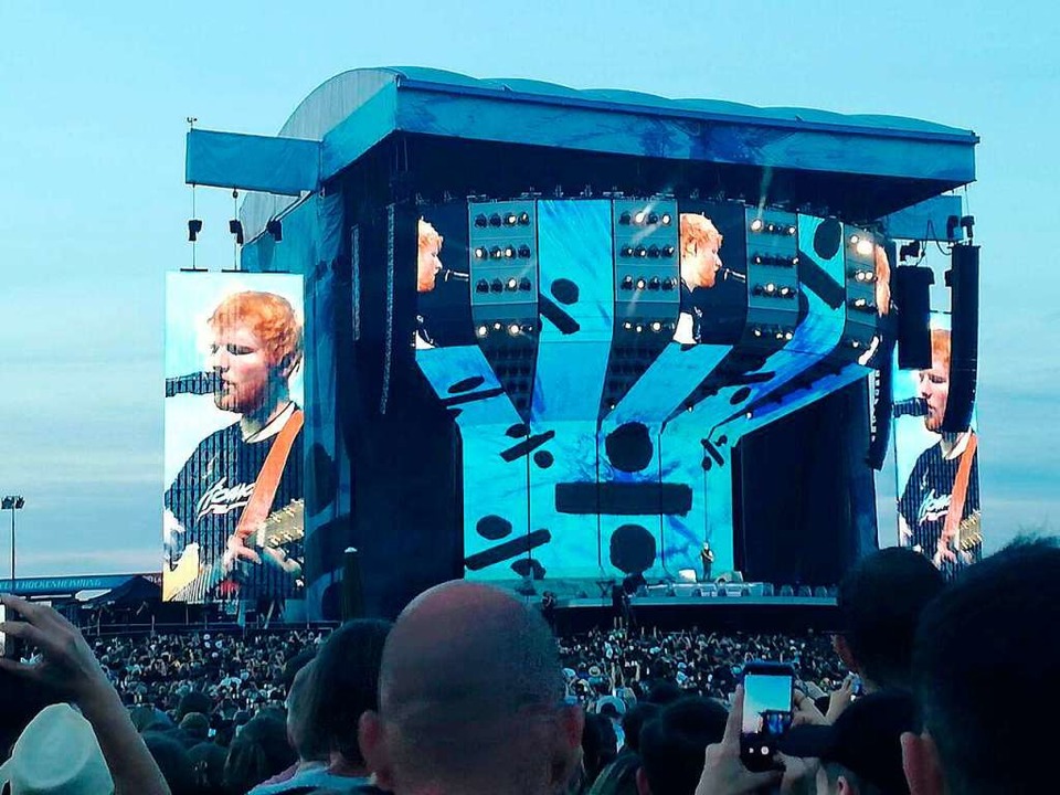 Ed Sheeran spielte am vergangenen Woch...n zwei Abenden auf dem Hockenheimring.  | Foto: Claudia Förster Ribet