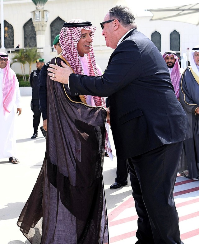 Saudi-Arabiens Auenminister  Adel al-...t  Mike Pompeo, Auenminister der USA.  | Foto: - (dpa)