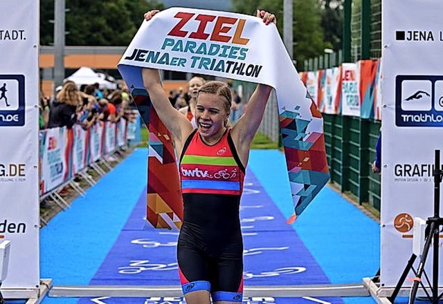 <BZ-FotoAnlauf>Triathleten Langenau:</...athlon-Union  in Jena auf Platz eins.   | Foto: Roman Henn