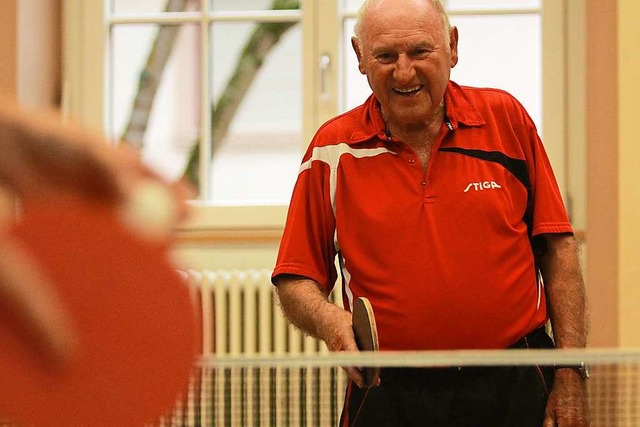 Mit 83 Jahren hat er den Spa am Sport nicht verloren.  | Foto: Patrik Mller
