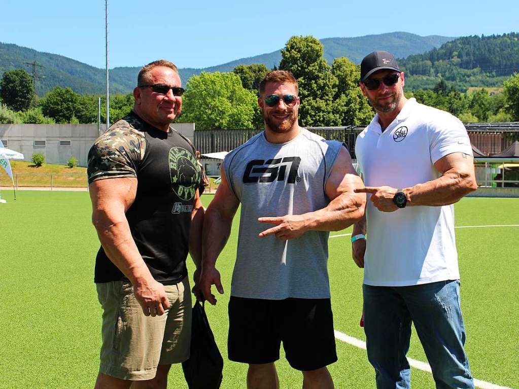 Bodybuilder Markus Rhl, Tim Budesheim, Matthias Botthof (von links)