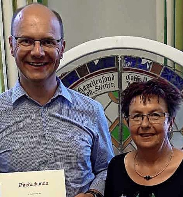 Stefan Tscheulin und Rita Rbsam   | Foto: Pressefoto Ortsverwaltung