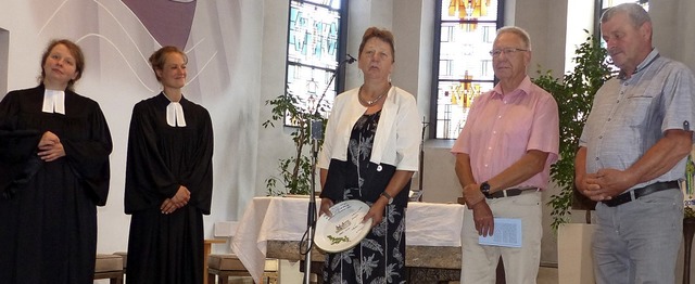 Besuch aus Lgow in Neuried: (von link...eim Festgottesdienst in Schutterzell.   | Foto: Dieter Fink