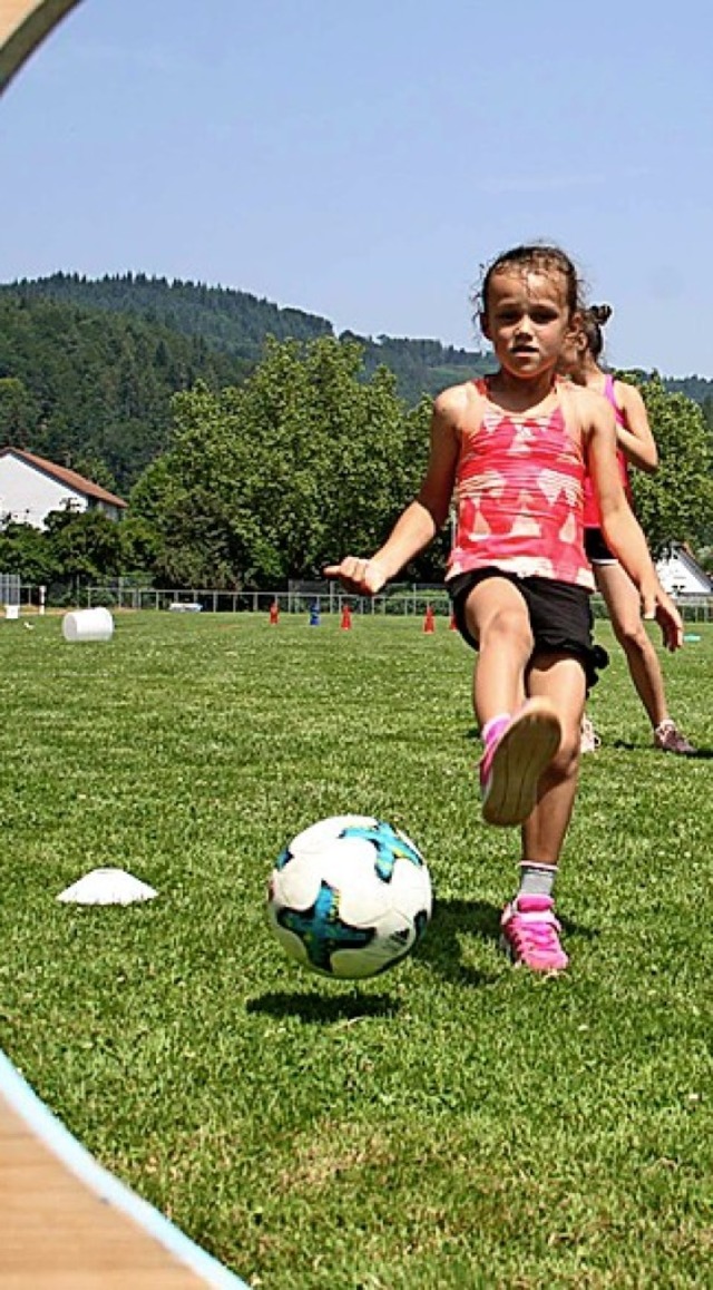 TuS-Familiensporttag: Viel Freude hatt... Kinder beim Schieen auf die Torwand.  | Foto: Ralph Lacher