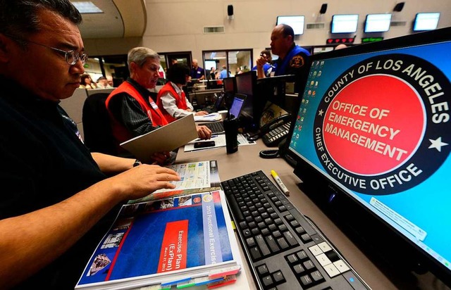 In Los Angeles wurden Notfallplne bea... voller Wucht, sorgte aber fr Unruhe.  | Foto: FREDERIC J. BROWN (AFP)