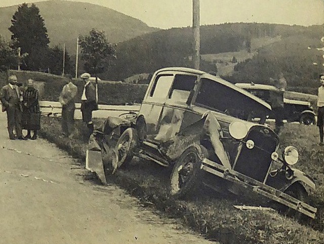 Unfall am Ortseingang 1931  | Foto: Peter Stellmach