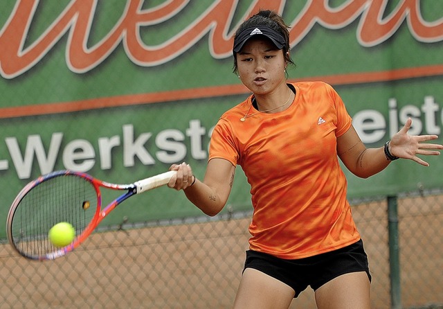 Nathaly Kurata zeigte im Spitzeneinzel sehr anspruchsvolles Frauentennis.   | Foto: Pressebro Schaller