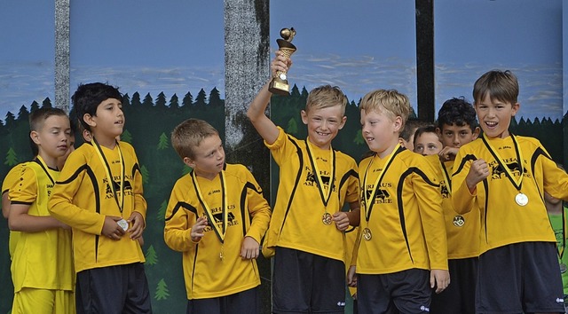 Die erste Mannschaft der E-Jugend des SV Hlzlebruck wurde Turniersieger.  | Foto: Liane Schilling