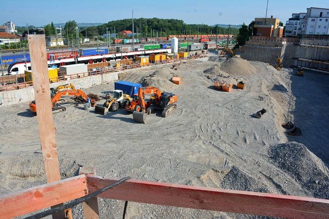 Die Baugerte sind geparkt, auf der Ba...e Woche soll das wieder anders werden.  | Foto: Hannes Lauber