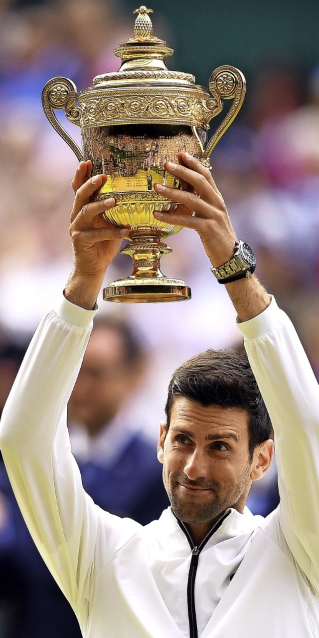 Novak Djokovic  am Ziel  | Foto: Victoria Jones (dpa)