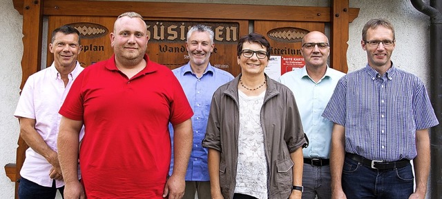 Der neue Ortschaftsrat Hsingen (ohne ...hfer und  Christian Ott (von links).   | Foto: Paul Eischet