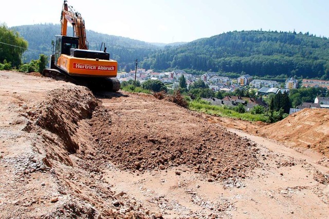 Der Abbruch am Altenberg hat begonnen. Die Neubauten mssen noch warten.  | Foto: Heidi Fel