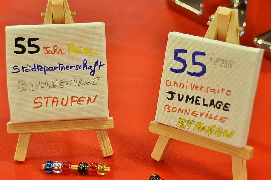 55 Jahre besteht die deutsche-französische Städtepartnerschaft zwischen Staufen und Bonneville. Grund zum Feiern: Zumal, wenn französischer Nationalfeiertag ist. (Foto: Rainer Ruther) 55 Jahre besteht die deutsche-französische Städtepartnerschaft zwischen Staufen und Bonneville. Grund zum Feiern: Zumal, wenn französischer Nationalfeiertag ist. (Foto: Rainer Ruther)