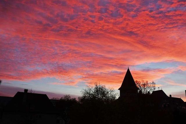 Abendrot ber dem Campus Rosenfels in Lrrach