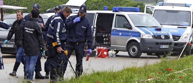 Spurensuche am Tatort beim Ortenberger Kreisel im Mai 2018   | Foto: Helmut Seller