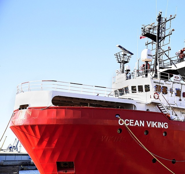 Das neue Rettungsschiff &#8222;Ocean V...ab Ende des Monats einsatzbereit sein.  | Foto: Susanne Friedel (dpa)