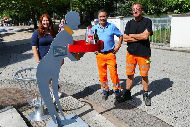 Der Pfandbutler im Karlsplatz mit Laur...ralito, Giuseppe Pepe und Uwe Rschke.  | Foto: Ingrid Bhm-Jacob