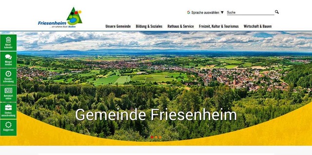 So sieht die neue Gemeinde-Homepage von Donnerstag an aus.  | Foto: gemeinde