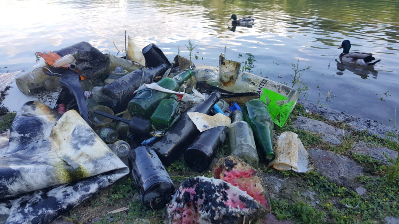 Diesen Mll sammelten Alex und fudder-Autor Johannes vom Flckigersee auf.  | Foto: Alex Jaffke