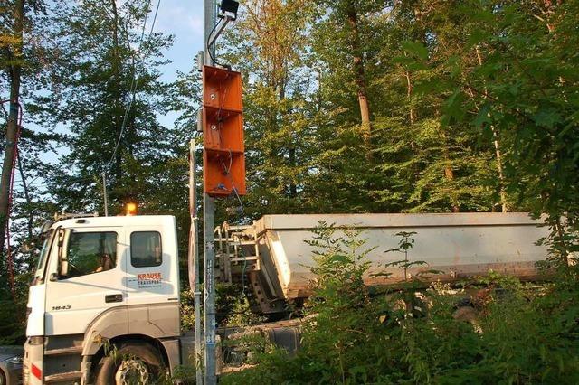 Vier Baustellenampeln fr A98-Bau zerstrt