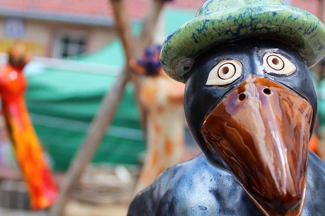 Getpferte Fantasie- und Tierfiguren g...des Kunsthandwerkermarkts in Oberried.  | Foto: Erich Krieger