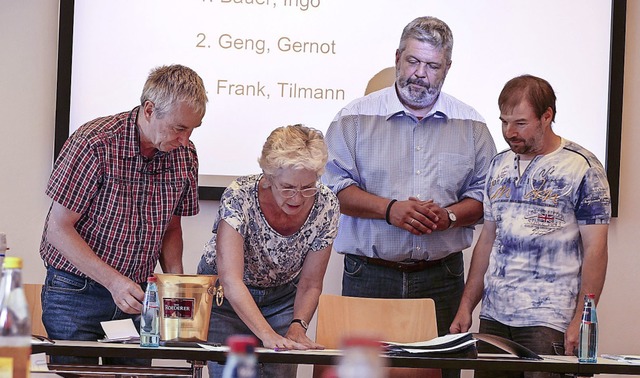 Geheime Wahl der Vertreter von Brgerm... Monika Spitz-Valkoun und Harald Hien.  | Foto: Stefan Limberger-Andris