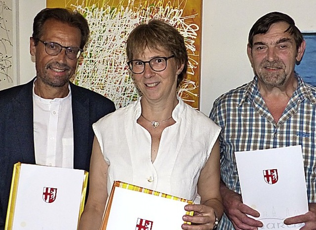 Ausgeschieden: Karl-Heinz Faller, Dagmar Braun und Jrgen Selb (von links)   | Foto: Claudia Bachmann-Goronzy