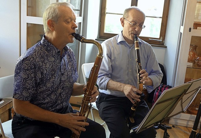 Klingende Schtze: David Glenn (links)..., Bassklarinetten und Bassetthrnern.   | Foto: Roswitha Frey