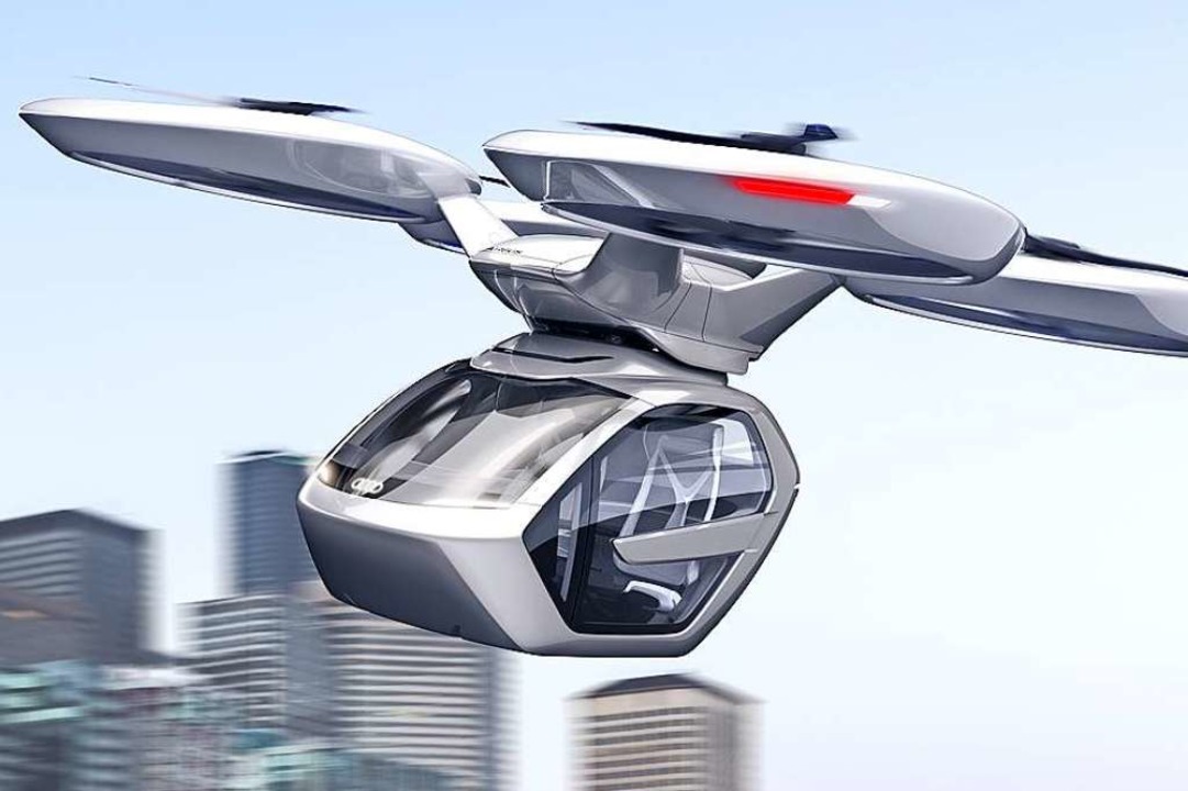 Eine Studie von Audi und Airbus zeigt,...in etwas ein Flugtaxi aussehen könnte.  | Foto: Pop.Up Next