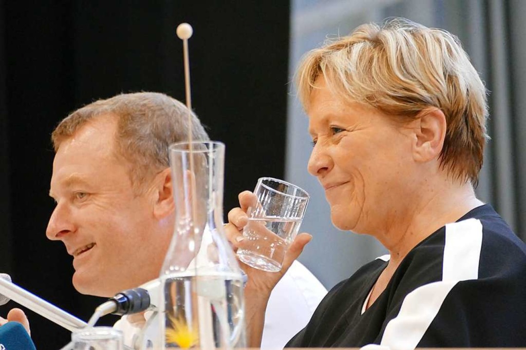 Kultusministerin Susanne Eisenmann bei...h auf dem Campus Rosenfels in Lrrach.  | Foto: Lukas Mller