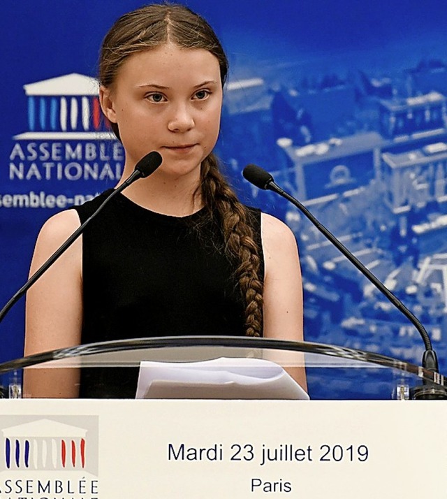 Greta Thunberg am Dienstag noch  in Paris  | Foto: LIONEL BONAVENTURE (AFP)