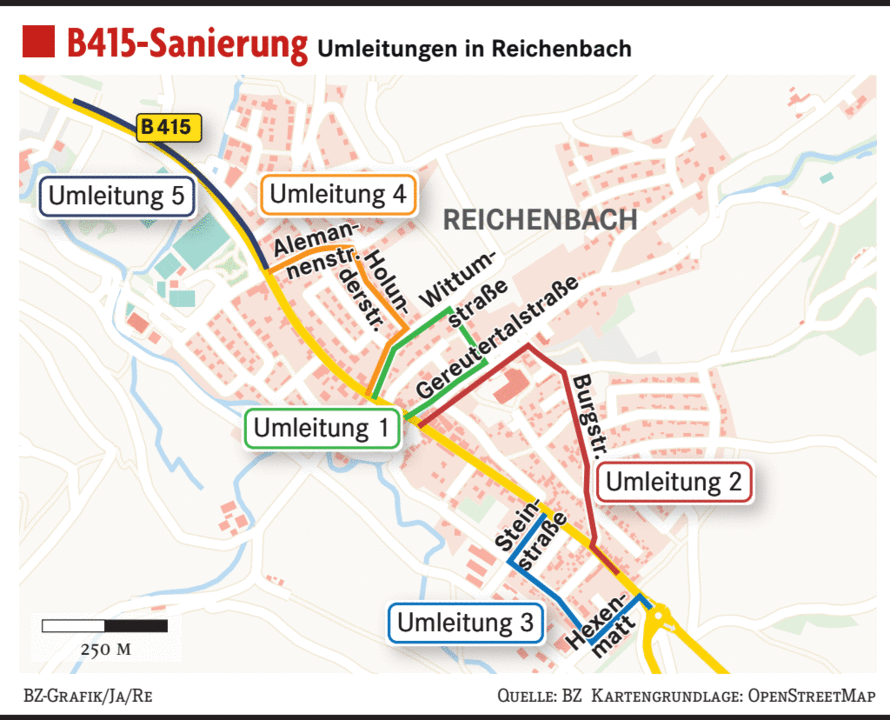 Die Baustelle im Lahrer Stadtteil Reichenbach dauert 1 Jahr lang - Lahr ...