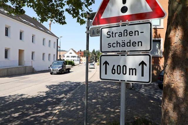 Die Baustelle im Lahrer Stadtteil Reichenbach dauert 1 Jahr lang