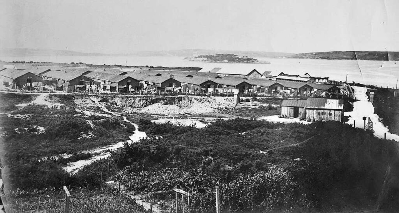 Historische Aufnahme des Interniertenlagers Ile Longue  | Foto: privat