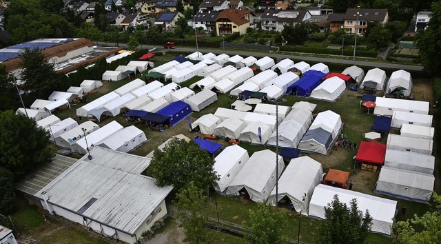 72 Grozelte umfasste das Zeltlager in Kippenheim.   | Foto: SIMON HEBDING