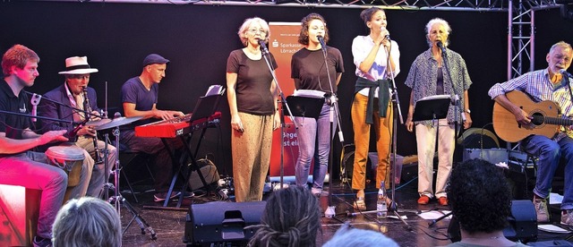 Jetsam 5 bei ihrem Konzert in der Grt...ine Huber, Moni Huber und Walti Huber   | Foto: Paul Eischet