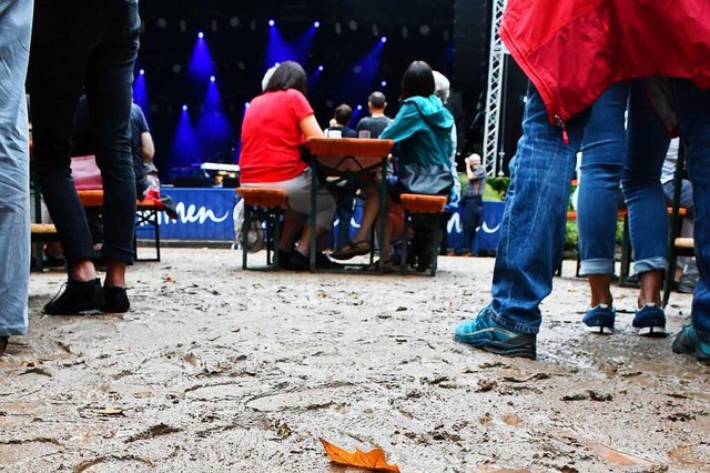 Der Rosenfelspark in Lrrach musste am Freitagabend gerumt werden.  | Foto: Barbara Ruda