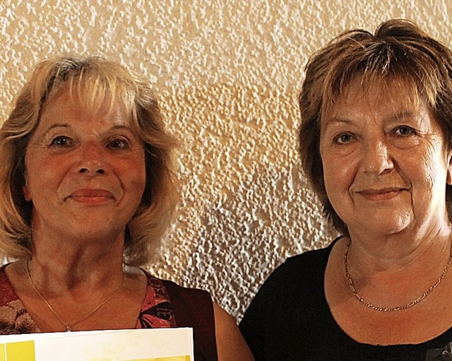 Gisela Schmid (links) und Irene Vogt w...fr je 40 Jahre Mitgliedschaft geehrt.  | Foto: Cornelia Liebwein