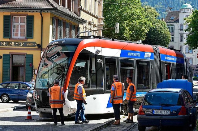 2018 gab es mehrere Unflle von Stadtb...rzeugen, wie hier am Schwabentorring.   | Foto: Thomas Kunz