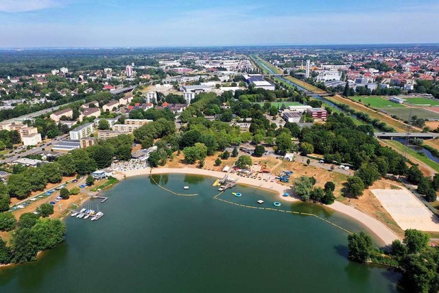 Das Gifiz-Strandbad aus der Vogel-Pers...er oder wird es zur freien Badestelle?  | Foto: Peter Heck