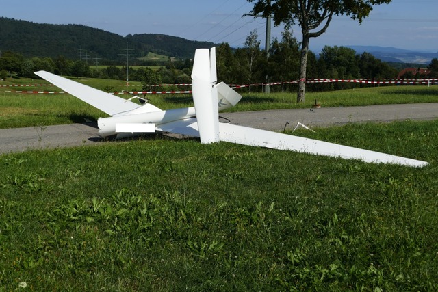 Das Segelflugzeug wurde bei dem Unglck zerstrt, der Pilot kam ums Leben.  | Foto: Martin Kpfer