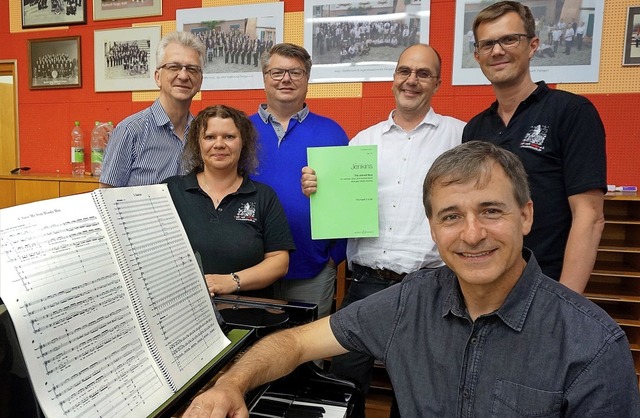 Hinter dem Kooperationsprojekt von Sta...rombacher (Vorsitzender Stadtmusik).    | Foto: Ursula Freudig