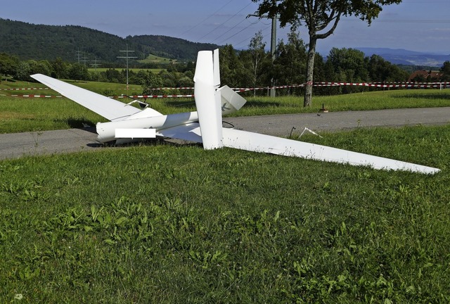 Das Segelflugzeug wurde bei dem Unglck zerstrt, der Pilot kam ums Leben.   | Foto: Martin Kpfer