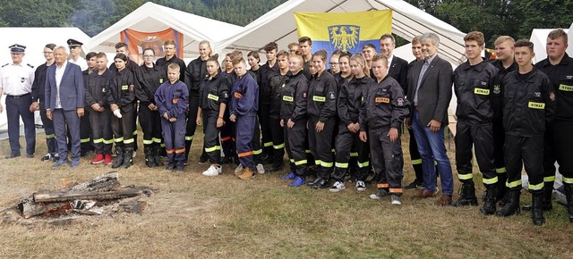 Junge Truppe: Auch eine 40-kpfige Jug...er Kreisjugendlagers der Feuerwehren.   | Foto: Hans-Jrgen Hege