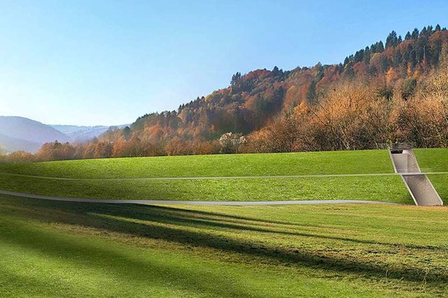 Der Damm im Bohrertal hinter Gnterstal kann nun gebaut werden.   | Foto: Visualisierung: Stadt Freiburg