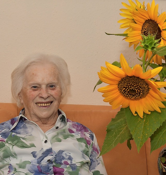 Liebt ihr Heimatdorf und Blumen: Ilse ...en,  die ihren 90. Geburtstag feiert.   | Foto: Dieter Erggelet