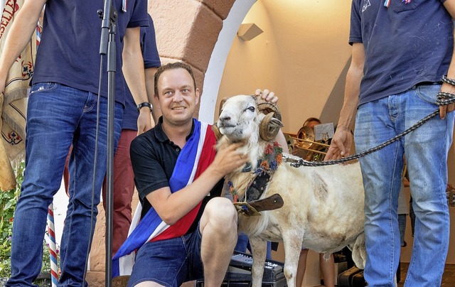 Der letztjhrige Bockgtti Florian Sch...lorian der Zunftbergreifende&#8220;.   | Foto: Peter Rosa